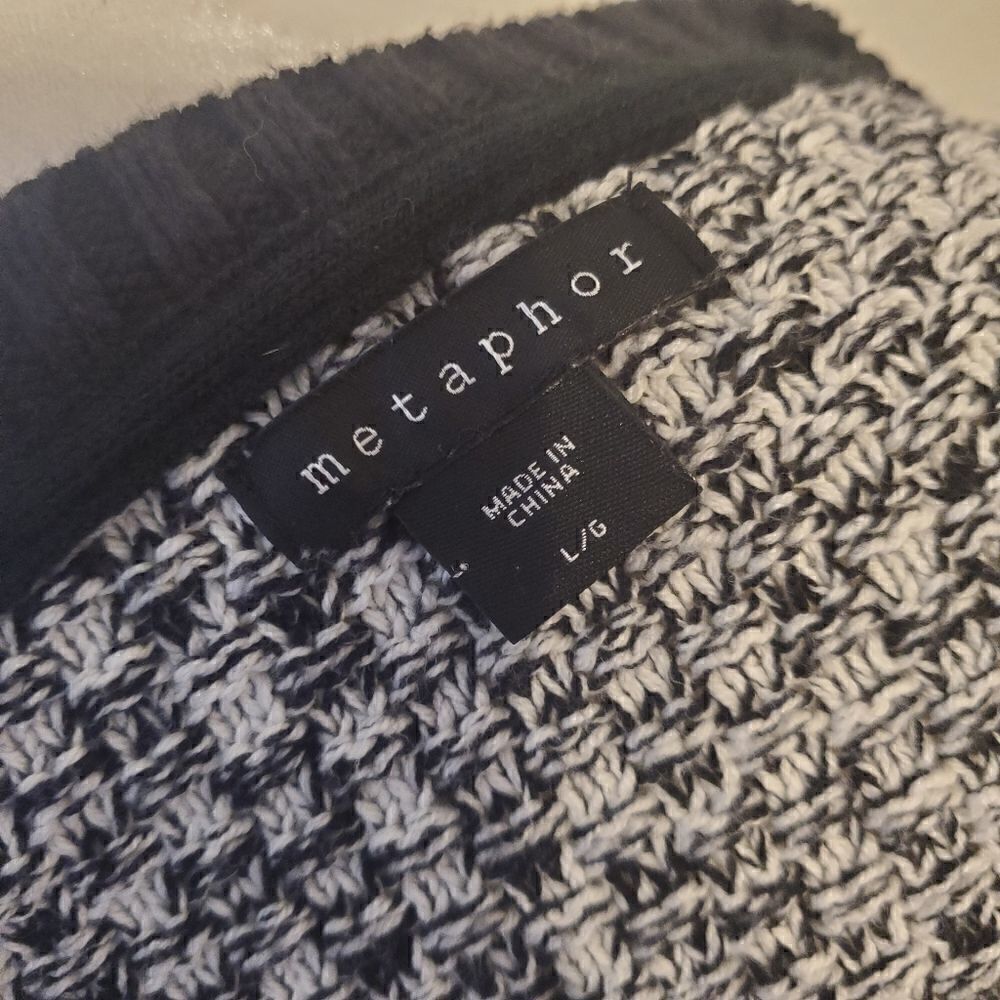 Metaphor Gray Color Block Sweater L - Picture 6 of 8